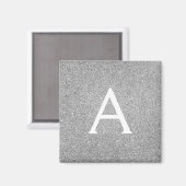 Aimant Parties scintillant d'argent et Monogramme étincel (Recto/Verso)