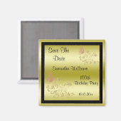 Aimant Parties scintillant d'or et papillon mousseux 100e (Recto/Verso)