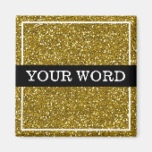 Aimant Parties scintillant d'or Inspiration d'un mot (Devant)