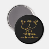 Aimant Parties scintillant d'or Joyeux Noël, Père Noël (Recto/Verso)