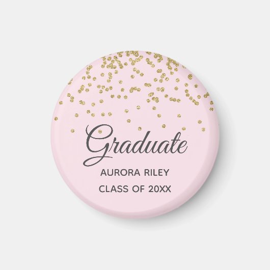 Aimant Parties scintillant d'or rose pâle Confetti Gradua (Devant)