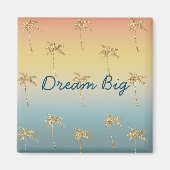 Aimant Parties scintillant d'or Sunset Palm Trees (Devant)