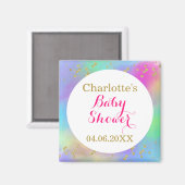 Aimant Parties scintillant d'or Unicorne couleur Baby sho (Recto/Verso)