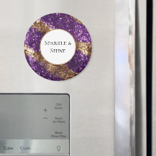 Aimant Parties scintillant d'or violet Anniversaire