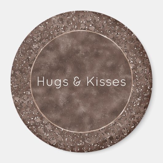 Aimant Parties scintillant Empreinte de léopard Brown au  (Devant)