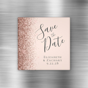 Aimant Parties scintillant en or rose rose vierge Script