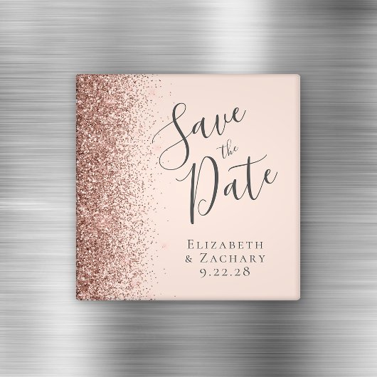 Aimant Parties scintillant en or rose rose vierge Script