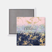 Aimant Parties scintillant et marbre personnalisé (Recto/Verso)