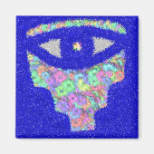 Aimant Parties scintillant hamsa florale (Devant)