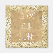 Aimant Parties scintillant jaune or Leopard (Devant)