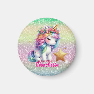 Aimant Parties scintillant licorne étoile magique