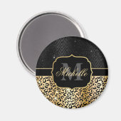 Aimant Parties scintillant Noir & Or Glam Leopard Spots & (Recto/Verso)