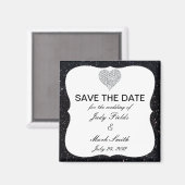 Aimant Parties scintillant Noire Coeur Diamond Enregistre (Recto/Verso)