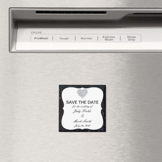 Aimant Parties scintillant Noire Coeur Diamond Enregistre (In Situ (Lave-vaisselle))