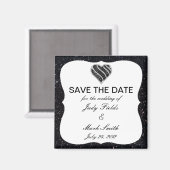 Aimant Parties scintillant Noire Coeur Noir Enregistrer L (Recto/Verso)