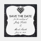 Aimant Parties scintillant Noire Coeur Noir Enregistrer L (Devant)