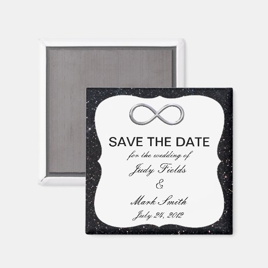 Aimant Parties scintillant Noire Infinity Argent Enregist (Recto/Verso)