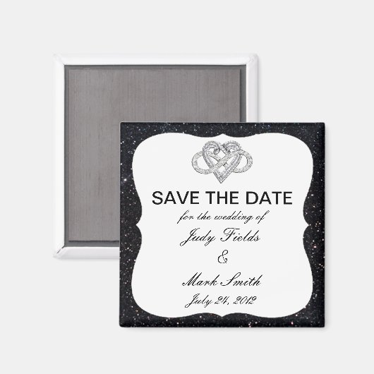 Aimant Parties scintillant noire Infinity Heart Enregistr (Recto/Verso)