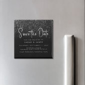 Aimant Parties scintillant noire moderne Mariage chic Enr
