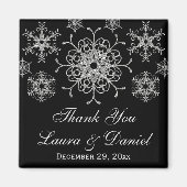 Aimant Parties scintillant noire Snowflakes mariage Faveu (Devant)