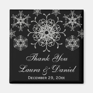 Aimant Parties scintillant noire Snowflakes mariage Faveu