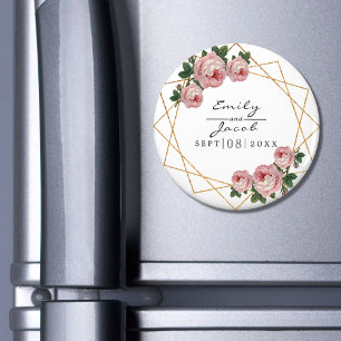 Aimant Parties scintillant or rose Floral Wed Elegant