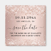 Aimant parties scintillant or rose mariage enregistrer la (Devant)