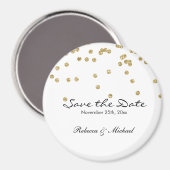 Aimant Parties scintillant Pois d'or et de blanc Enregist (Recto/Verso)