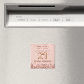 Aimant Parties scintillant rose 21e anniversaire Enregist (In Situ (Lave-vaisselle))