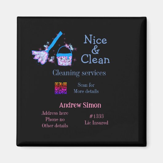 Aimant Parties scintillant rose bleue nettoyant pop ajout (Devant)