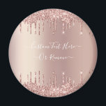 Aimant Parties scintillant rose Gold Blush Éclats Texte p<br><div class="desc">Rose Gold Blush Parties scintillant Sparkle Drips Custom Text Pink Modern - Ajouter votre texte unique ou supprimer du texte - Faire votre cadeau spécial - Redimensionner et déplacer ou supprimer et ajouter du texte / des éléments avec outil de personnalisation. Conception par MIGNED. Veuillez voir mes autres projets. Vous...</div>