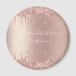 Aimant Parties scintillant rose Gold Blush Éclats Texte p<br><div class="desc">Rose Gold Blush Parties scintillant Sparkle Drips Custom Text Pink Modern - Ajouter votre texte unique ou supprimer du texte - Faire votre cadeau spécial - Redimensionner et déplacer ou supprimer et ajouter du texte / des éléments avec outil de personnalisation. Conception par MIGNED. Veuillez voir mes autres projets. Vous...</div>