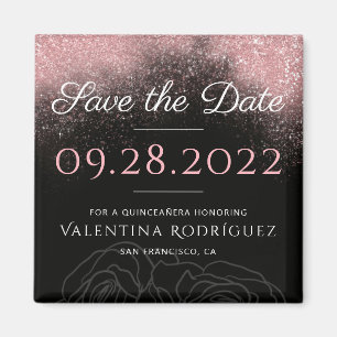 Aimant Parties scintillant Rose Moderne Chic Quinceañera