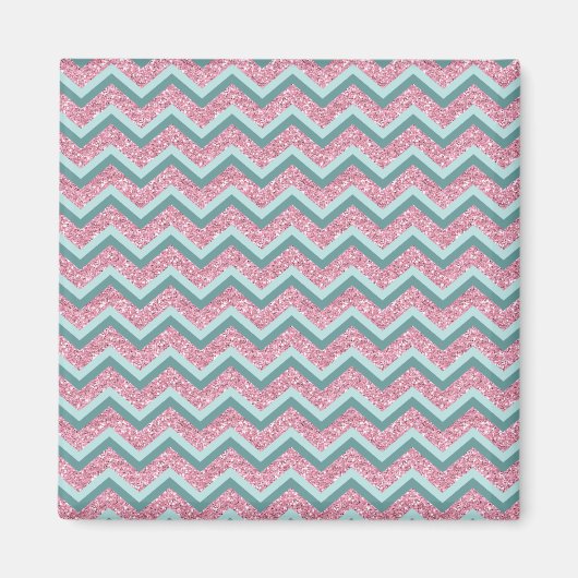 Aimant Parties scintillant rose Motif ZigZag (Devant)
