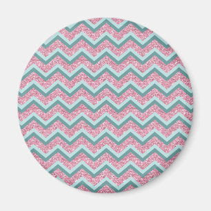 Aimant Parties scintillant rose Motif ZigZag