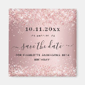 Aimant Parties scintillant rose pâle d'anniversaire enreg (Devant)