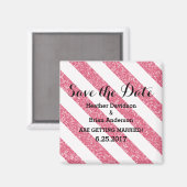 Aimant Parties scintillant rose Stripes Enregistrer l'aim (Recto/Verso)