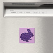Aimant Parties scintillant violet Silhouette Lapin de Pâq (In Situ (Lave-vaisselle))