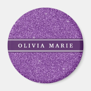 Aimant Parties scintillant violette (faux) Nom personnali