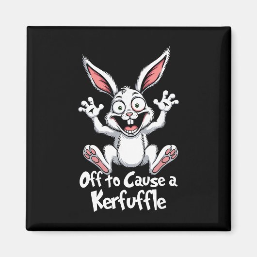 Aimant Partir pour causer un chahut Funny Meme Bunny Pâqu (Devant)
