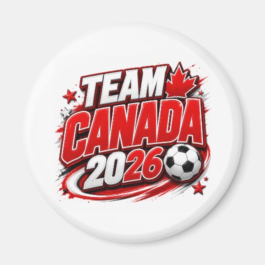 Aimant Partisan de l'équipe Canada 2026 de soccer | Canad (Devant)