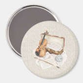 Aimant Partition de violon Cream (Recto/Verso)