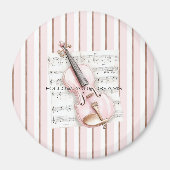 Aimant Partition de violon rose (Devant)