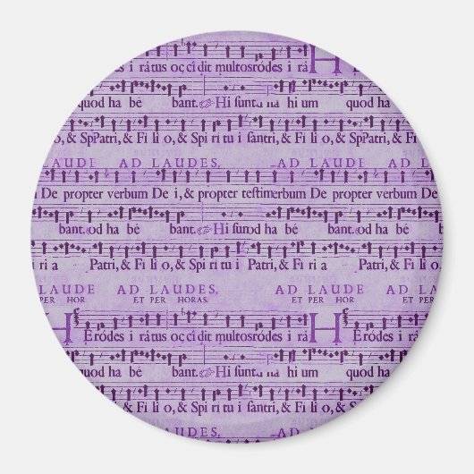 Aimant Partition musicale Vieux Papier violet Conception (Devant)