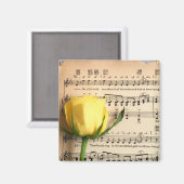 Aimant Partition Rose jaune (Recto/Verso)