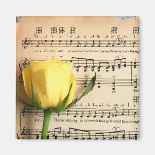 Aimant Partition Rose jaune