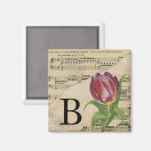 Aimant Partition violette Monogramme musical initial B (Recto/Verso)