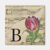 Aimant Partition violette Monogramme musical initial B (Devant)