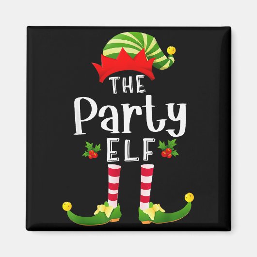 Aimant Party Christmas Elf Matching Pajama X-mas Party  (Devant)