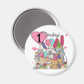 Aimant Party Kittens 1er Anniversaire Tshirts et cadeaux (Recto/Verso)